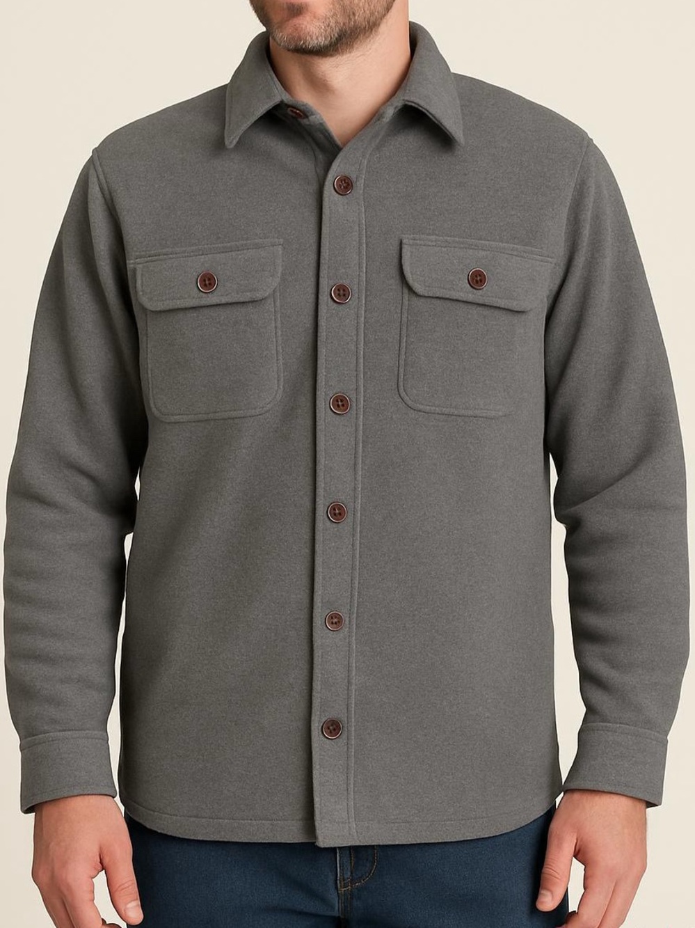 REDHEAD fleece lined flannel shirt jacket quilted lining in arms grey size XL